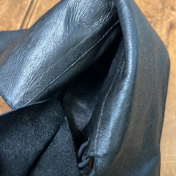 Women’s AllSaints black leather lug sole silver buckle biker boot size 38 - Picture 6 of 8